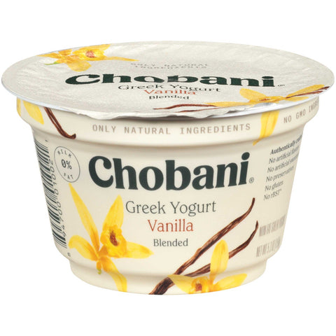 Chobani Non Fat Vanilla Greek Yogurt, 5.3 Ounce -- 12 per case