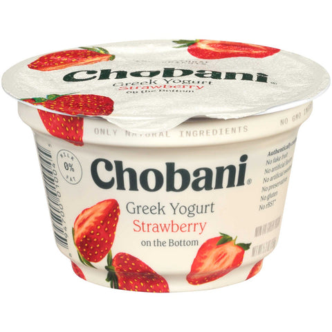 Chobani Non Fat Strawberry Greek Yogurt, 5.3 Ounce -- 12 per case