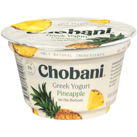 Chobani Low Fat Pineapple Greek Yogurt, 5.3 Ounce -- 12 per case