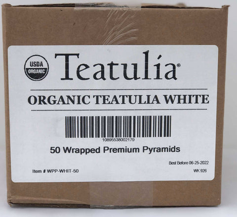 Teatulia Organic Wrapped Premium White Tea -- 50 per case