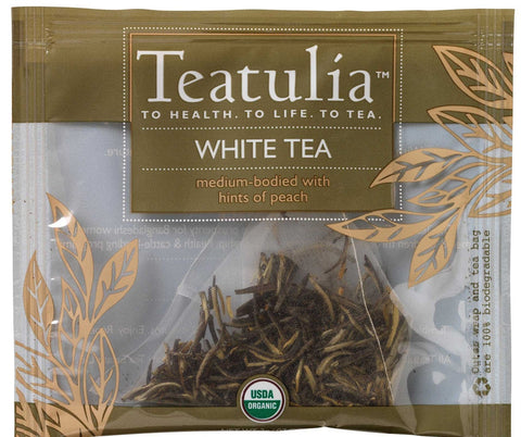 Teatulia Organic Wrapped Premium White Tea -- 50 per case