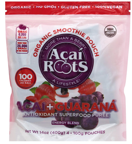 Acai Roots Organic Premium Acai Guarana Smoothie, 14 Ounce -- 64 per case