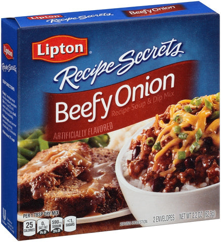 Lipton Savoury Recipe Secrets Beef Onion Recipe, Soup and Dip Mix - 2.2 oz. box, 12 per case