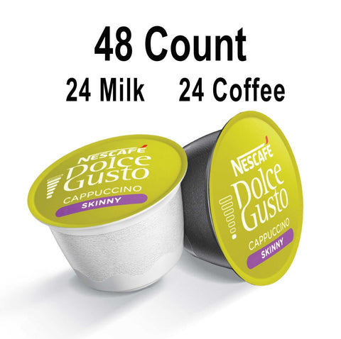 Nescafe Dolce Gusto Skinny Cappuccino Capsules, 16 count per pack -- 3 per case.