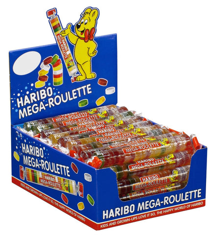 Haribo Mega Roulette Gummy Candy, 1.59 Ounce -- 192 per case.