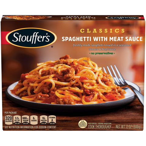 Nestle Stouffers Entree Spaghetti with Meat Sauce, 10 Ounce -- 12 per case.