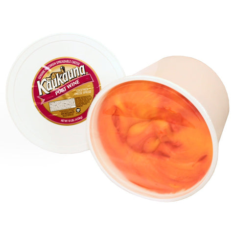 Kaukauna Port Wine Cheese Spread, 10 Pound Pail -- 2 per case.