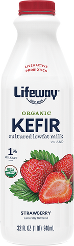 Lifeway Organic Probiotic Low Fat Strawberry Kefir, 32 Ounce -- 6 per case.