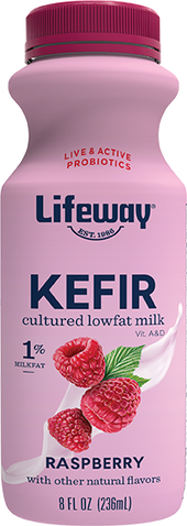 Lifeway Raspberry Low Fat Kefir, 8 Ounce -- 6 per case.