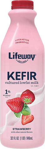Lifeway Probiotic Low Fat Strawberry Kefir, 32 Ounce -- 6 per case.