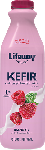 Lifeway Probiotic Low Fat Raspberry Kefir, 32 Ounce -- 6 per case.