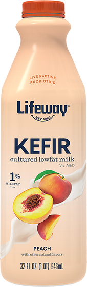 Lifeway Probiotic Low Fat Peach Kefir, 32 Ounce -- 6 per case.