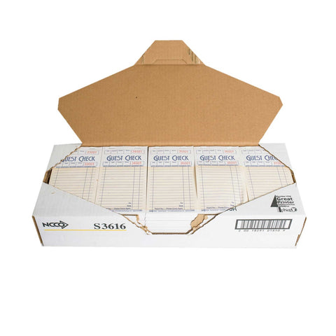 National Checking Company Carbonless Guest Check Paper, 3.5 Inch x 6.75 Inch -- 50 books per case