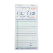 National Checking Company Guest Check Board - 1 Part Green, 16 Line, 3.5 x 6.75 inch -- 2500 per case.