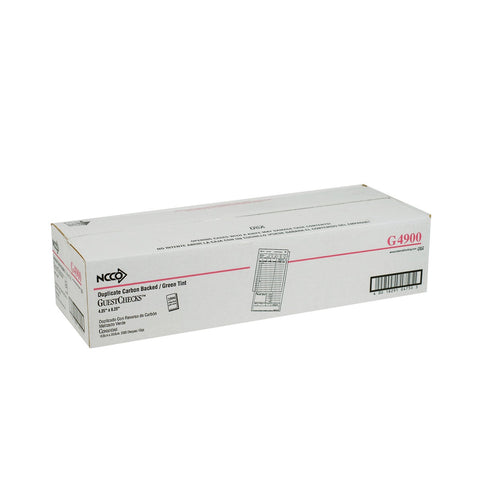 National Checking Company Carbon Backed Guest Check Board - 2 Part Green, 16 Line, 4.20 x 8.25 inch -- 50 books per case.