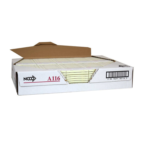 National Checking Company Interleaving Carbon Guest Check Board - 2 Part Gold, 16 Line, 3.4 x 6.75 inch -- 50 books per case.