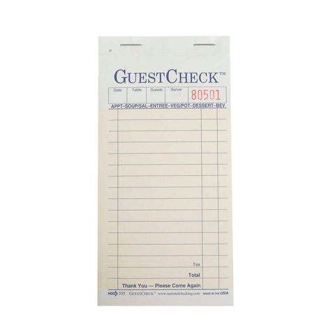 Guestcheck - Carbon, 2Part, Salmon, 16 Line,3.5 X 6.75 Inch, 50 Sets Per Book -- 2500 Per Case.