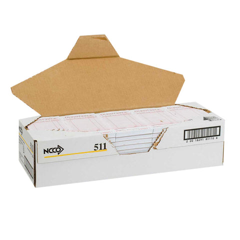 National Checking Company Guest Check Paper - 1 Part Pink, 18 Line, 3.5 x 6.75 inch -- 5000 per case.