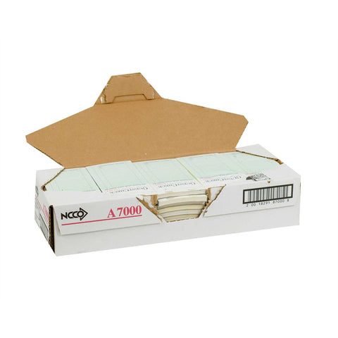 National Checking Company Carbonless Guest Check Paper - 2 Part Green, 17 Line, 3.4 x 6.75 inch -- 2500 per case.