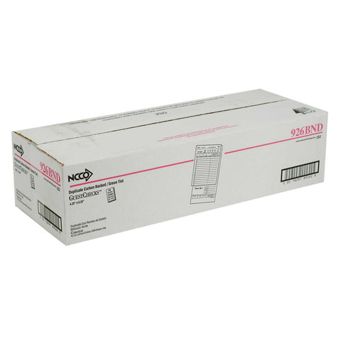 National Checking Company Carbon Backed Guest Check Board - 2 Part Green, 15 Line, 4.20 x 8.25 inch -- 2500 per case.