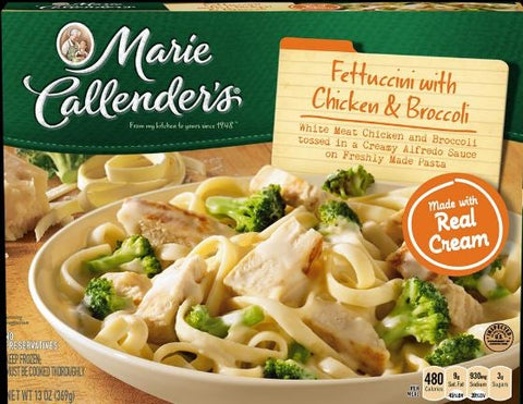 Conagra Marie Calendar Entree Fettuccini with Chicken and Broccoli, 13 Ounce -- 8 per case.