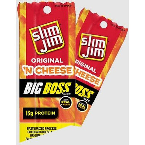 Slim Jim Big Boss Original N Cheese, 2.3 Ounce - 18 count per pack -- 6 packs per case