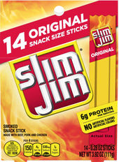 Slim Jim Gable Top Original Snack Size Sticks, 3.92 Ounce -- 98 per case