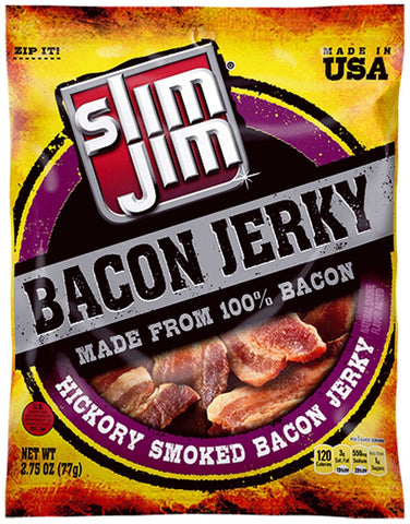 Slim Jim Hickory Smoked Bacon Jerky, 2.75 Ounce -- 8 per case