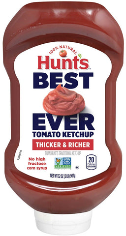 Hunts Best Ever Tomato Ketchup, 32 Ounce Bottle -- 12 per case.