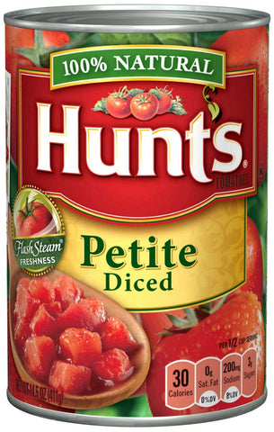 Hunts Petite Diced Tomatoes, 14.5 Ounce Can -- 12 cans per case