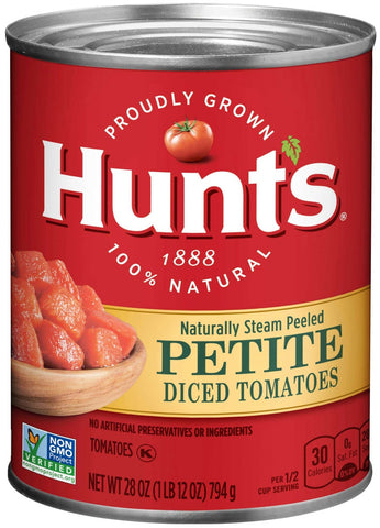 Hunts Petite Diced Tomatoes, 28 Ounce can -- 12 cans per case