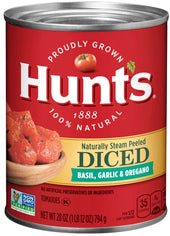 Hunts Diced Basil Garlic and Oregano Tomatoes, 28 Ounce -- 12 per case
