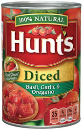 Hunts Diced Tomatoes with Basil Garlic and Oregano - 14.5 Ounce Can -- 12 cans per case