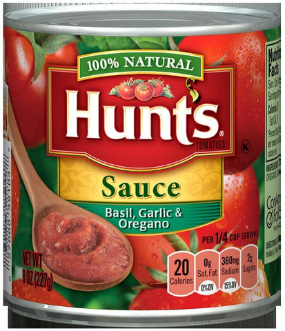 Hunts Italian Herb No Salt Tomato Sauce, 8 Ounce -- 24 per case