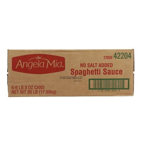 Angela Mia No Salt Added Spaghetti Sauce, 104 Ounce -- 6 per case