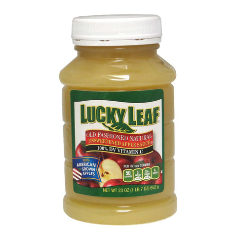 Knouse Foods Lucky Leaf Natural No Sweetner Apple Sauce, 23 Ounce -- 12 per case.