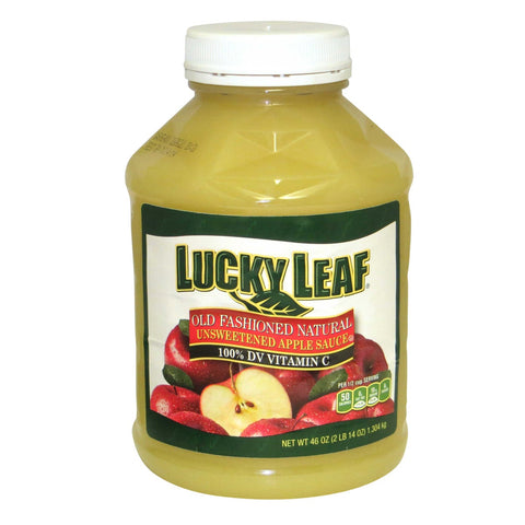 Knouse Foods Lucky Leaf Natural No Sweetner Apple Sauce, 46 Ounce -- 8 per case.