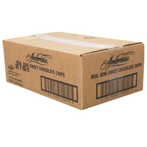 Ambrosia Semi-Sweet Chocolate Chips, 12 Ounce -- 12 per case
