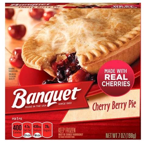 Banquet Cherry Berry Fruit Pie, 7 Ounce -- 24 per case.