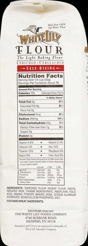 White Lily Unbleached Flour, 5 Pound -- 8 per case.
