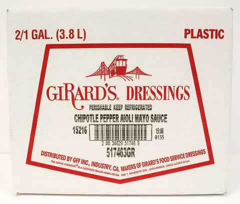 Girards Dressing Chipotle Pepper Aioli Pepper Mayo Sauce, 1 Gallon -- 2 per case.