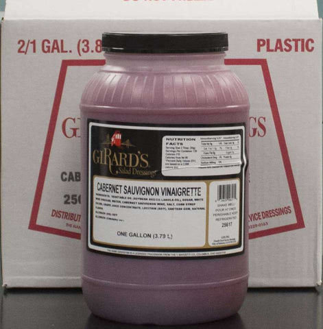 Girards Dressing Au Naturel Cabernet Sauvignon Vinaigrette Dressing, 1 Gallon -- 2 per case.