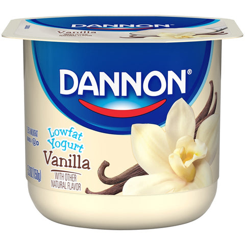 Dannon Natural Vanilla Flavored Low Fat Yogurt, 5.3 ounce -- 12 per case