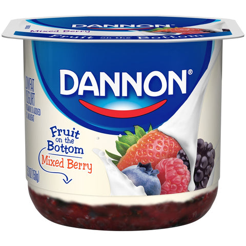 Dannon Fruit on the Bottom Mixed Berry Low Fat Yogurt, 5.3 ounce -- 12 per case