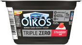 Oikos Triple Zero Strawberry Greek Yogurt, 5.3 Ounce -- 12 per case.