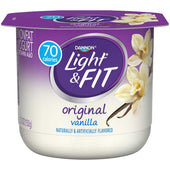 Light and Fit Vanilla Yogurt, 5.3 Ounce -- 12 per case.