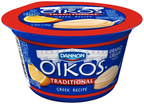 Oikos Orange Cream Traditional Greek Yogurt, 5.3 Ounce -- 12 per case