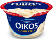Oikos Organic Banana Cream Traditional Greek Yogurt, 5.3 Ounce -- 12 per case.