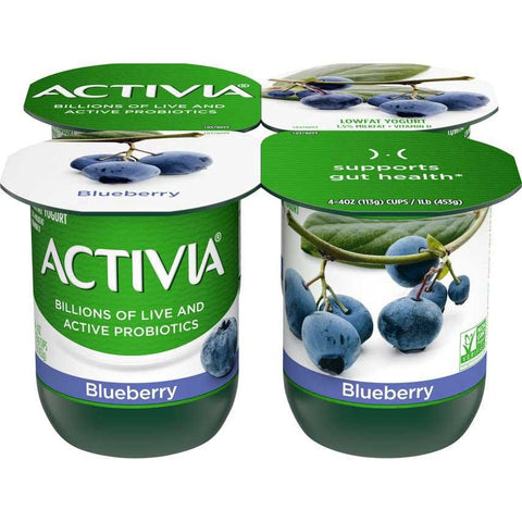 Activia Blueberry Probiotic Yogurt, 4 Ounce -- 24 per case.