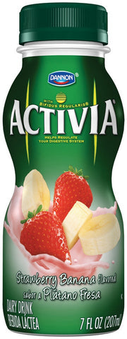 Activia Strawberry Banana Drink, 7 Fluid Ounce -- 12 per case.